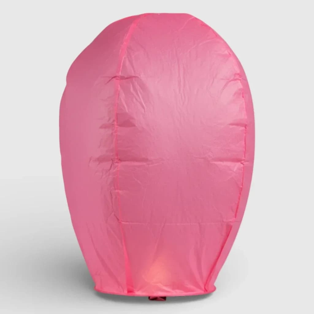 Chinese Fire Sky Flying Wishing Lantern, pink color