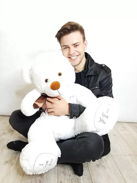 Soft toy teddy bear, white, 110 cm.