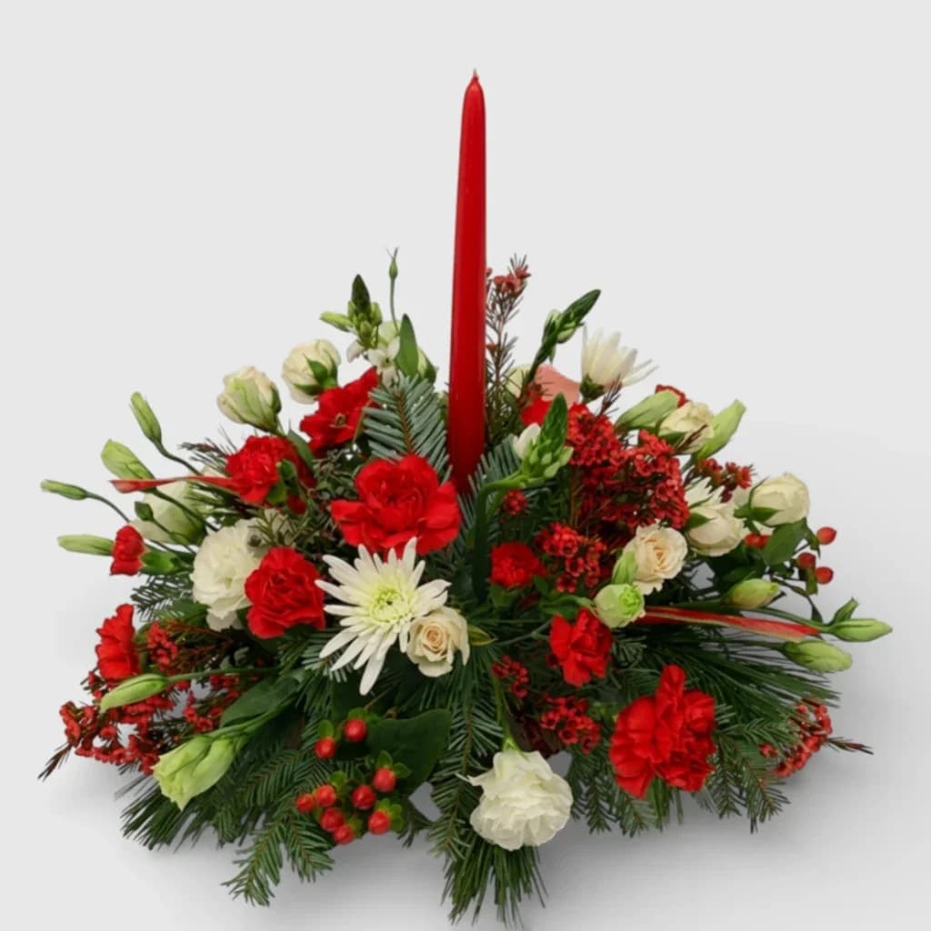 Flower Arrangement  "The Tower of Happiness"& Candle