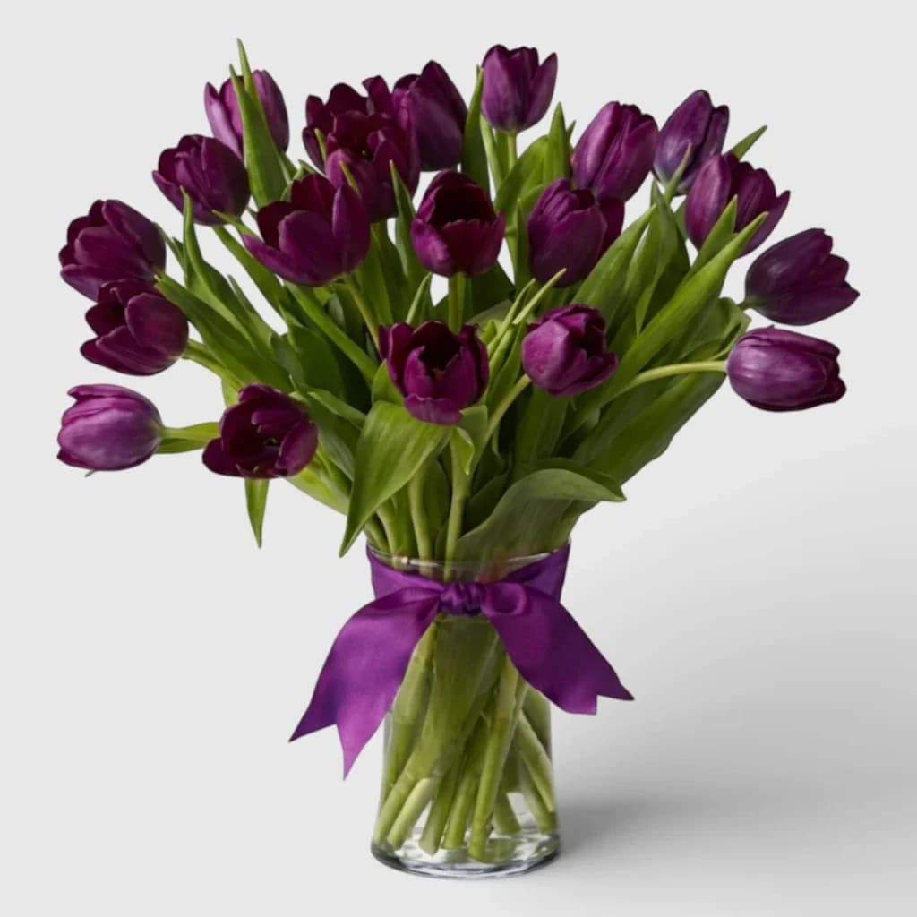 Bouquet of flowers "21 Passionate Purple Tulips"