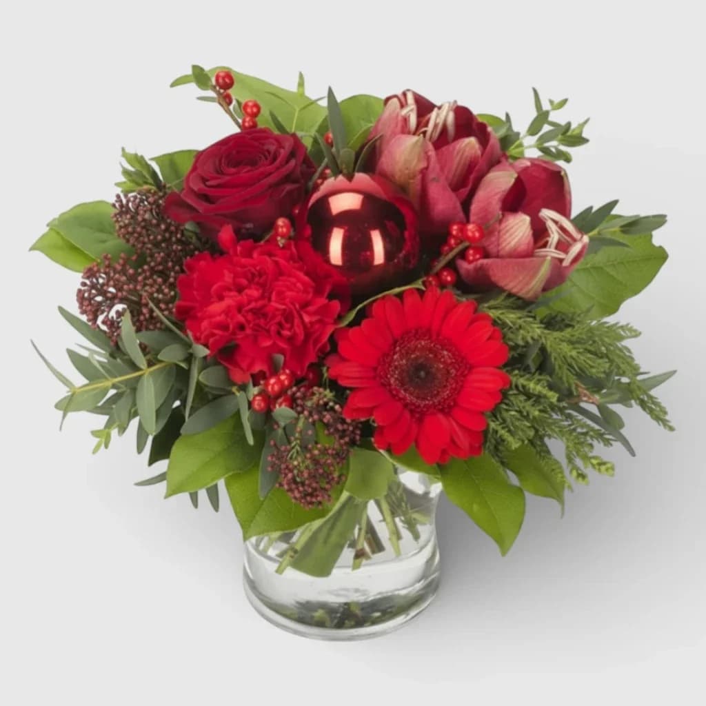 Christmas Flowers Hand-tied Bouquet "Smile of Christmas"