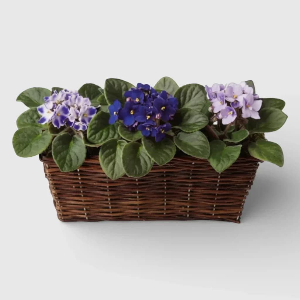 Violet Plants Basket « Sweet Violet Trio»
