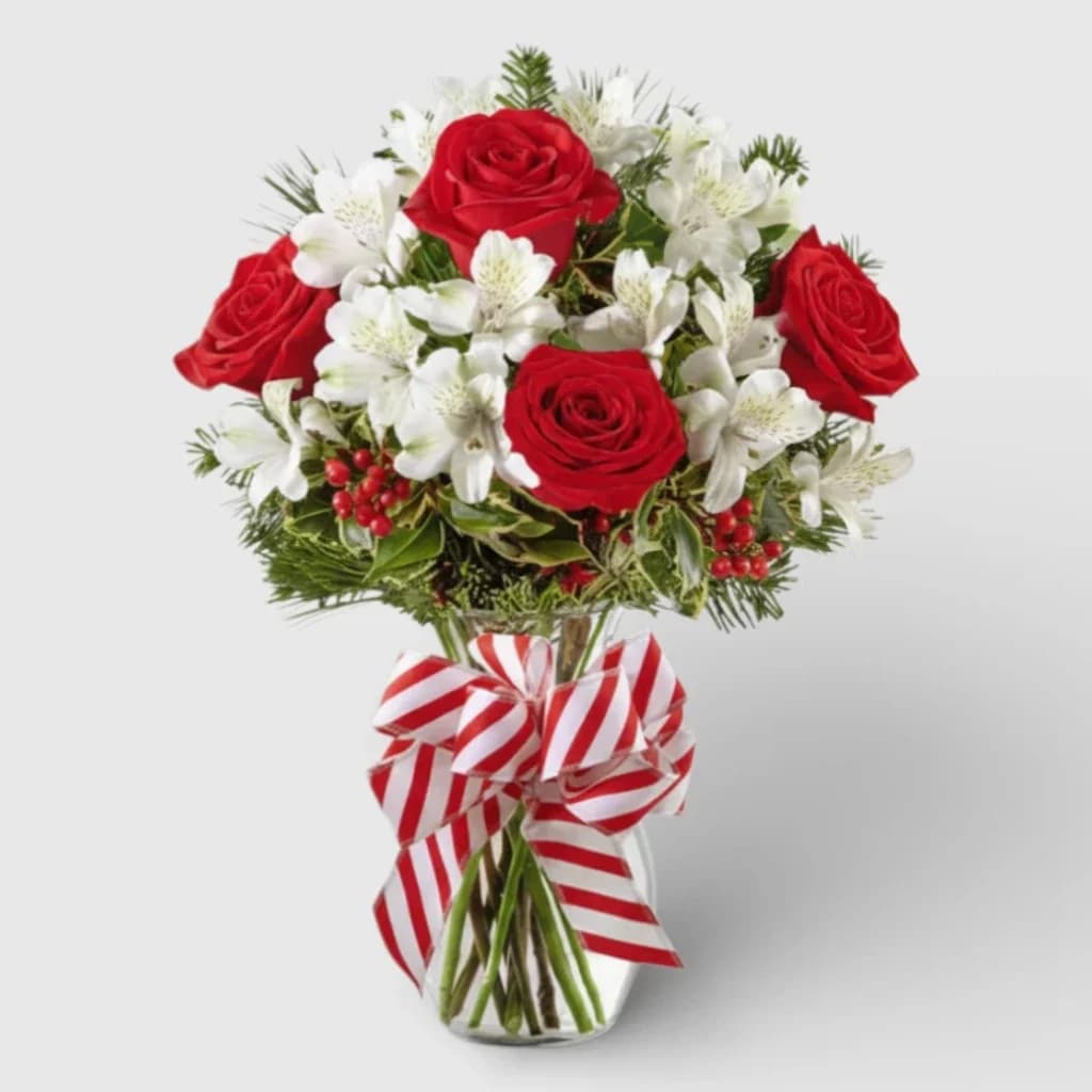 Bouquet of Alstroemeria&Red Roses "Fire and water"