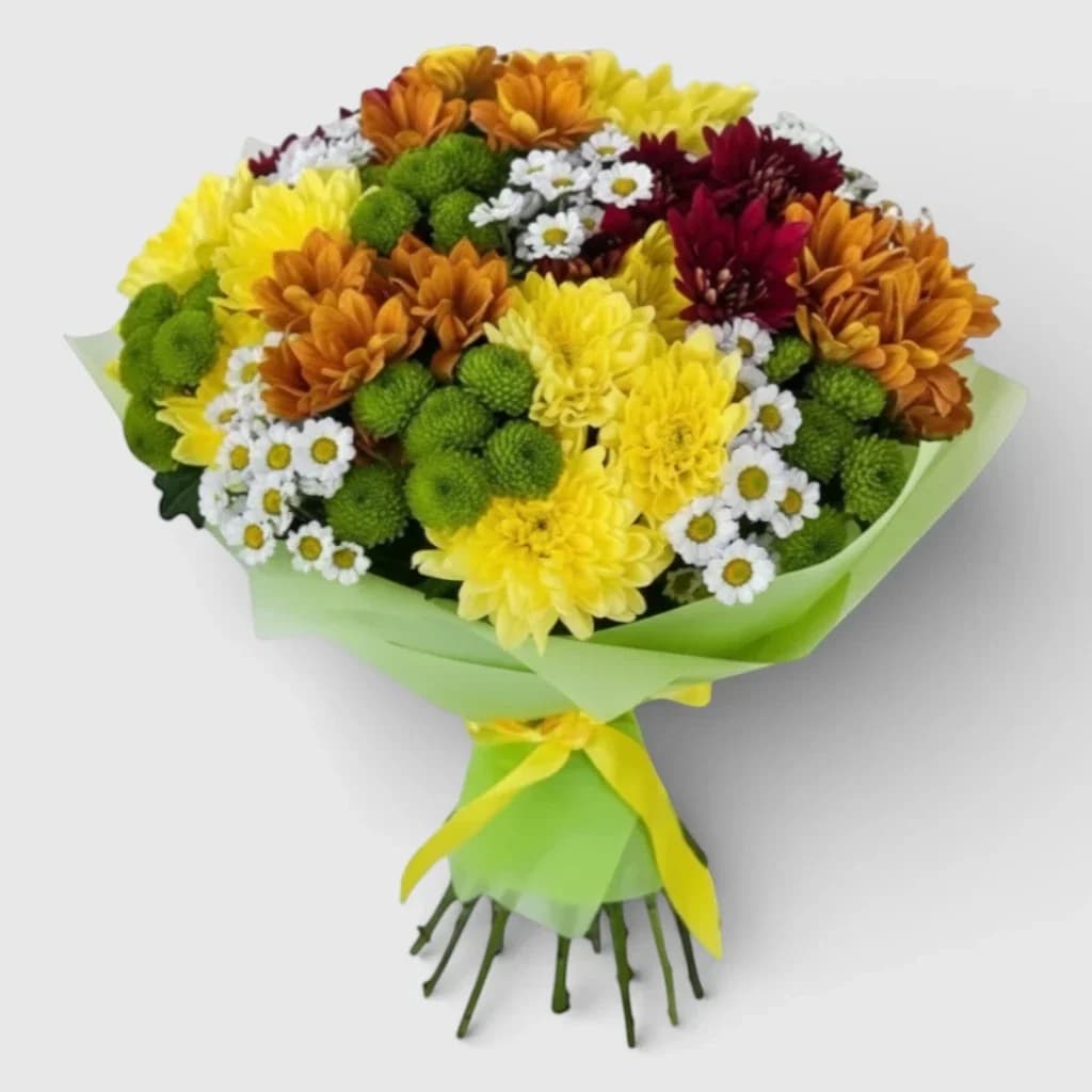 Bouquet of 19 Chrysanthemums "Rainbow of Love"