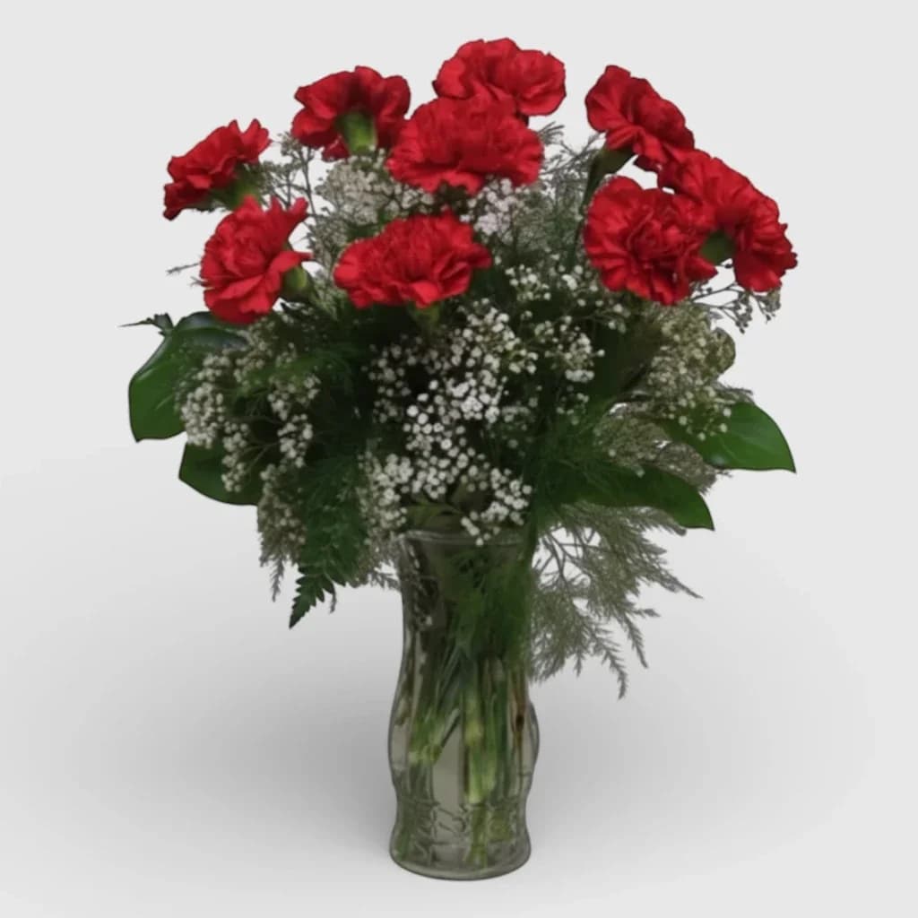 Bouquet of Red Carnations "Countryside Walk"