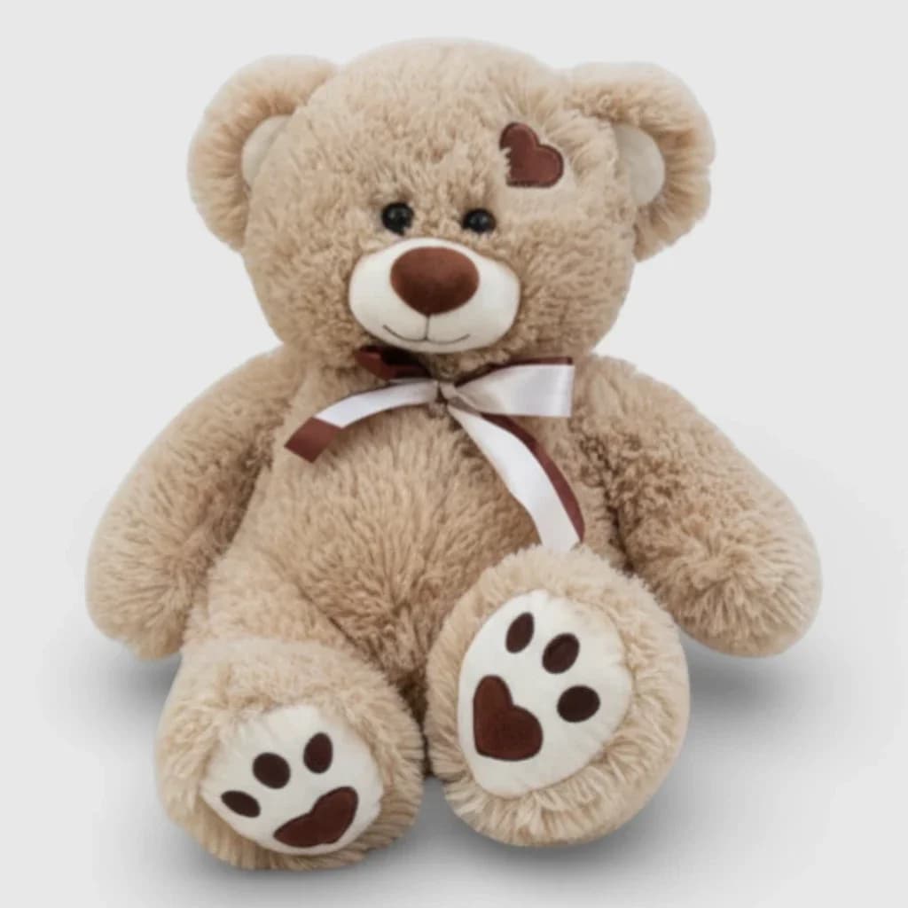 Soft brown toy teddy bear, coffee, 38 cm.