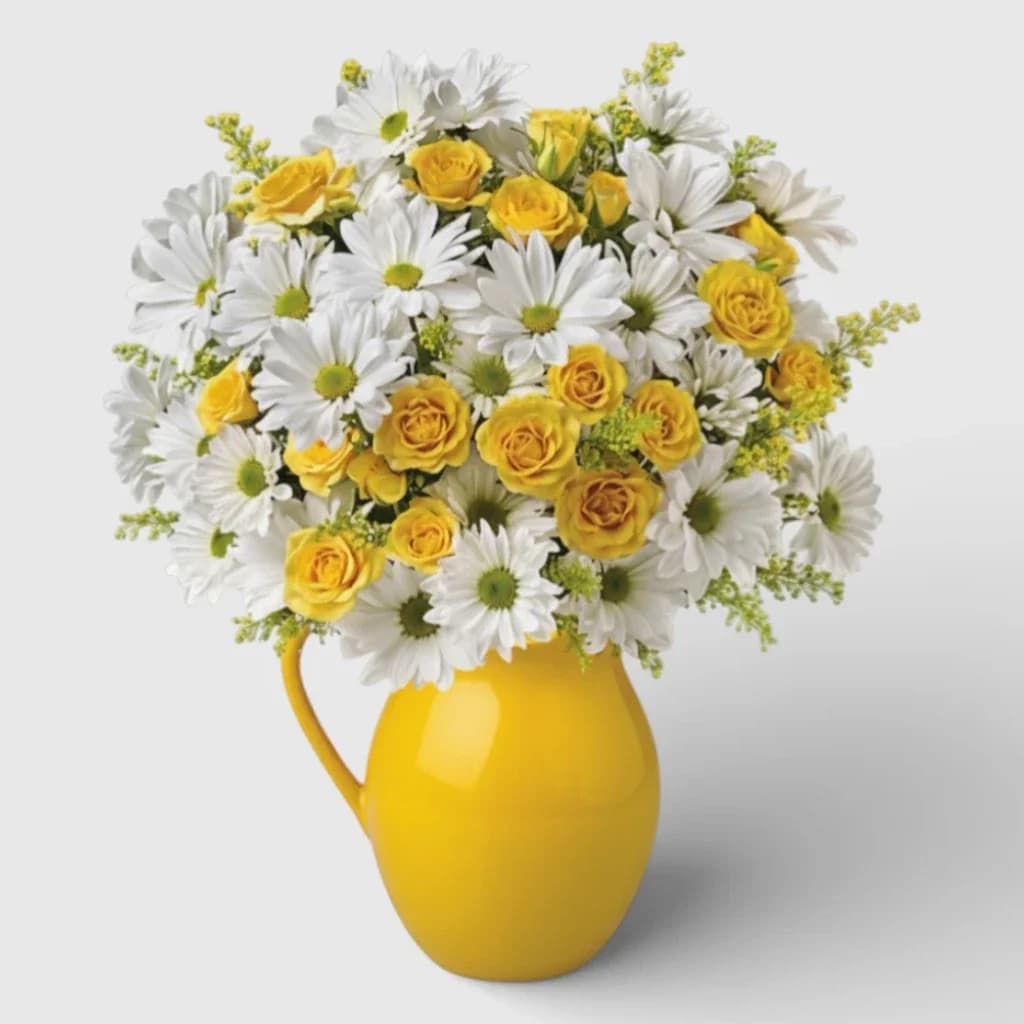Yellow Roses& White Chrysanthemums Bouquet