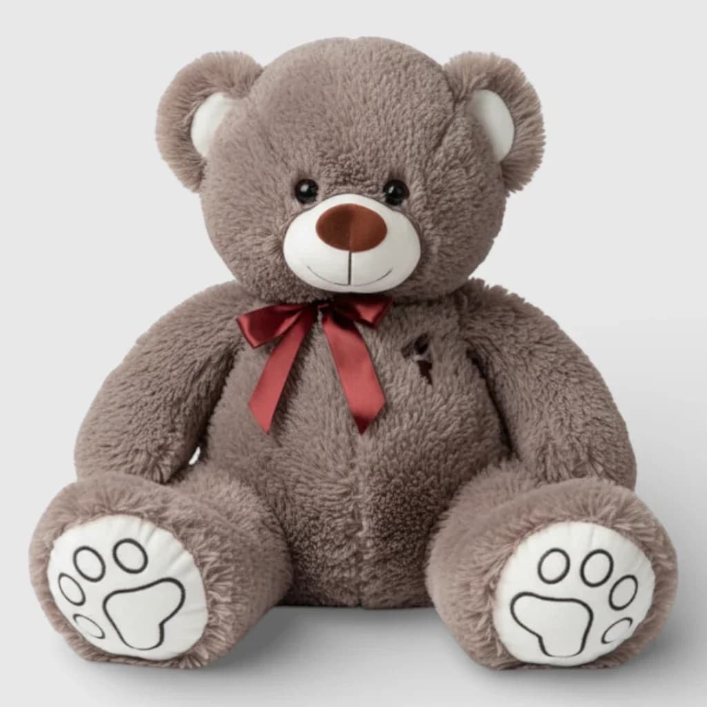 Soft dark brown toy teddy bear, 38 cm.