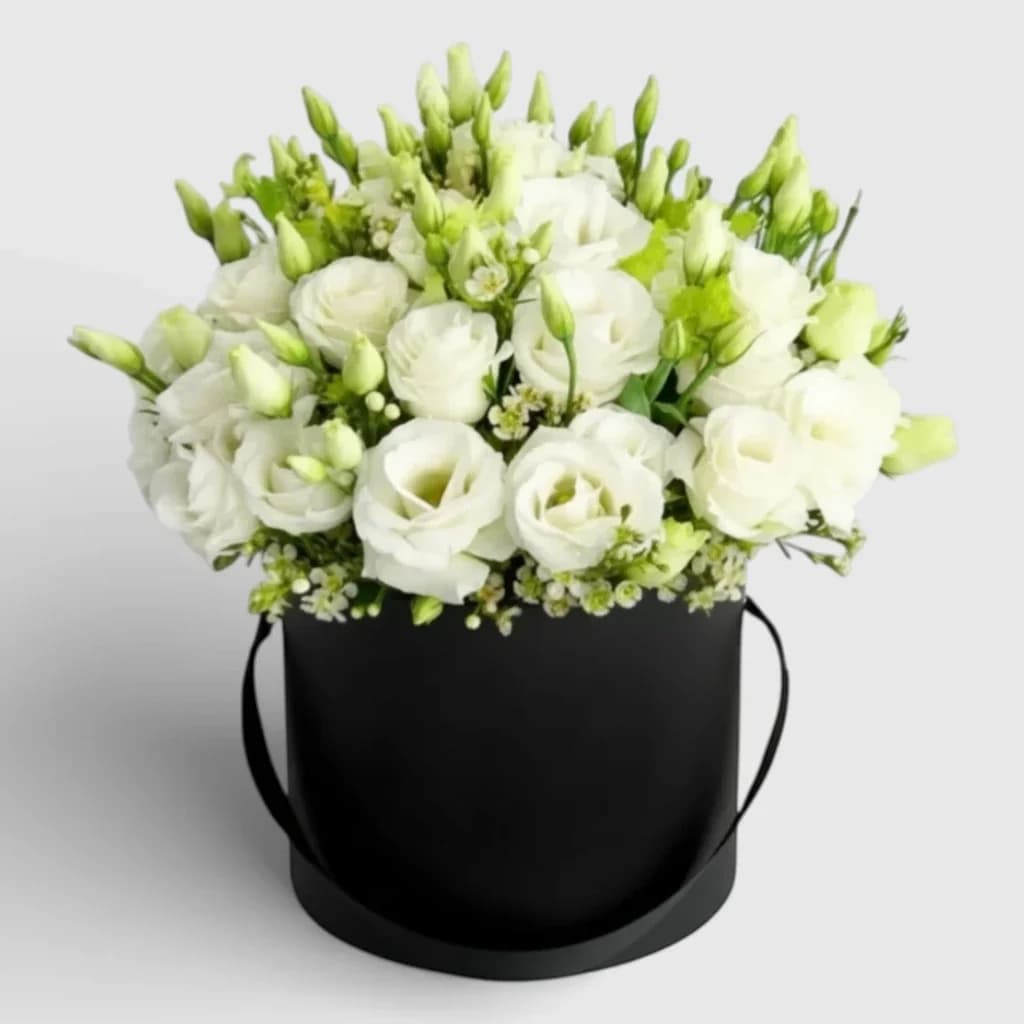 Hat Box White Lisianthus