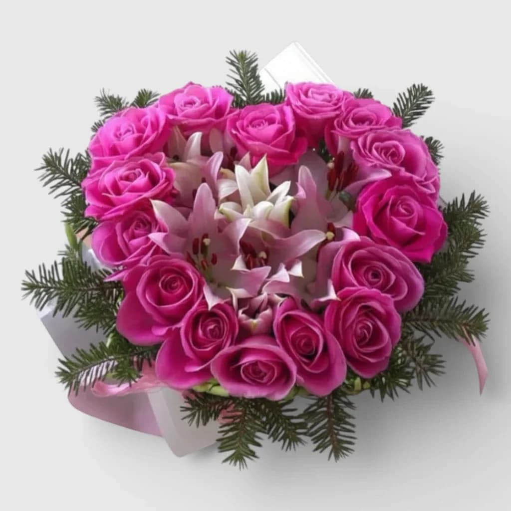 Heart-shaped arrangement "Pink heart" 