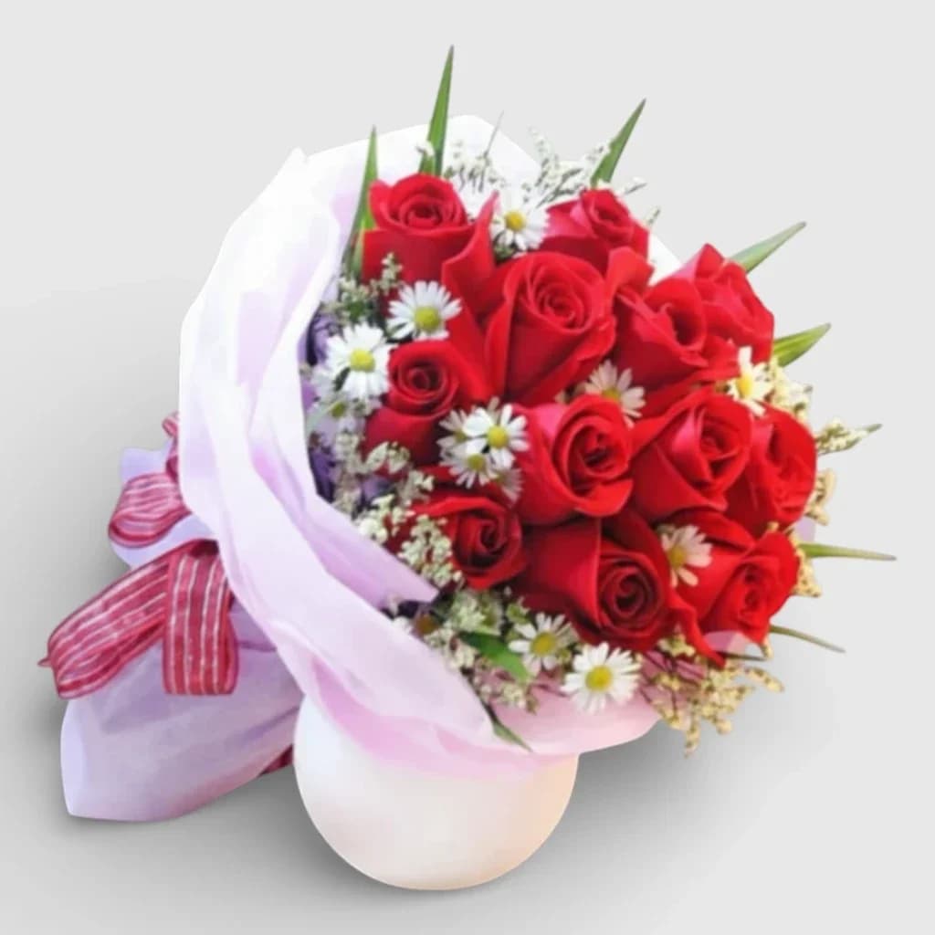 11 Red Roses & Chrysanthemums Bouquet