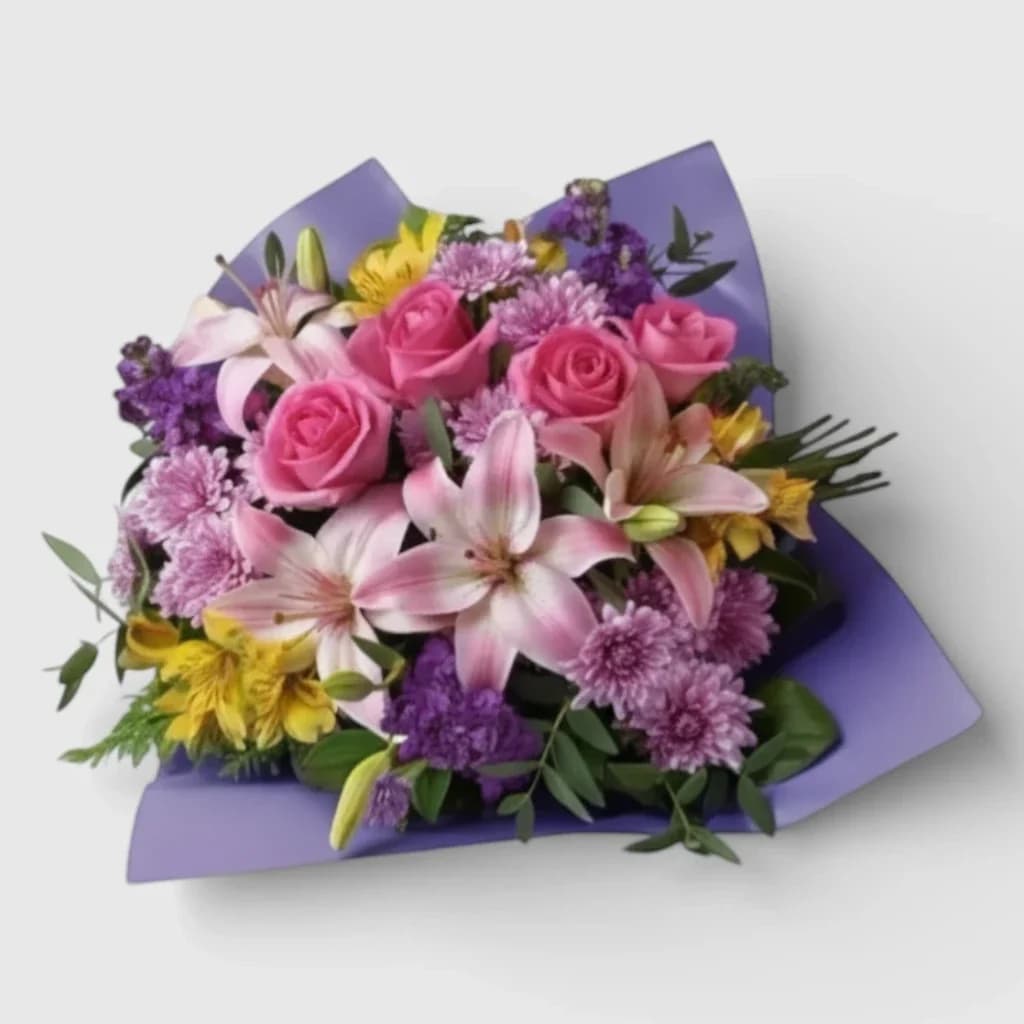 Bouquet of roses and lilies "Magic garden"