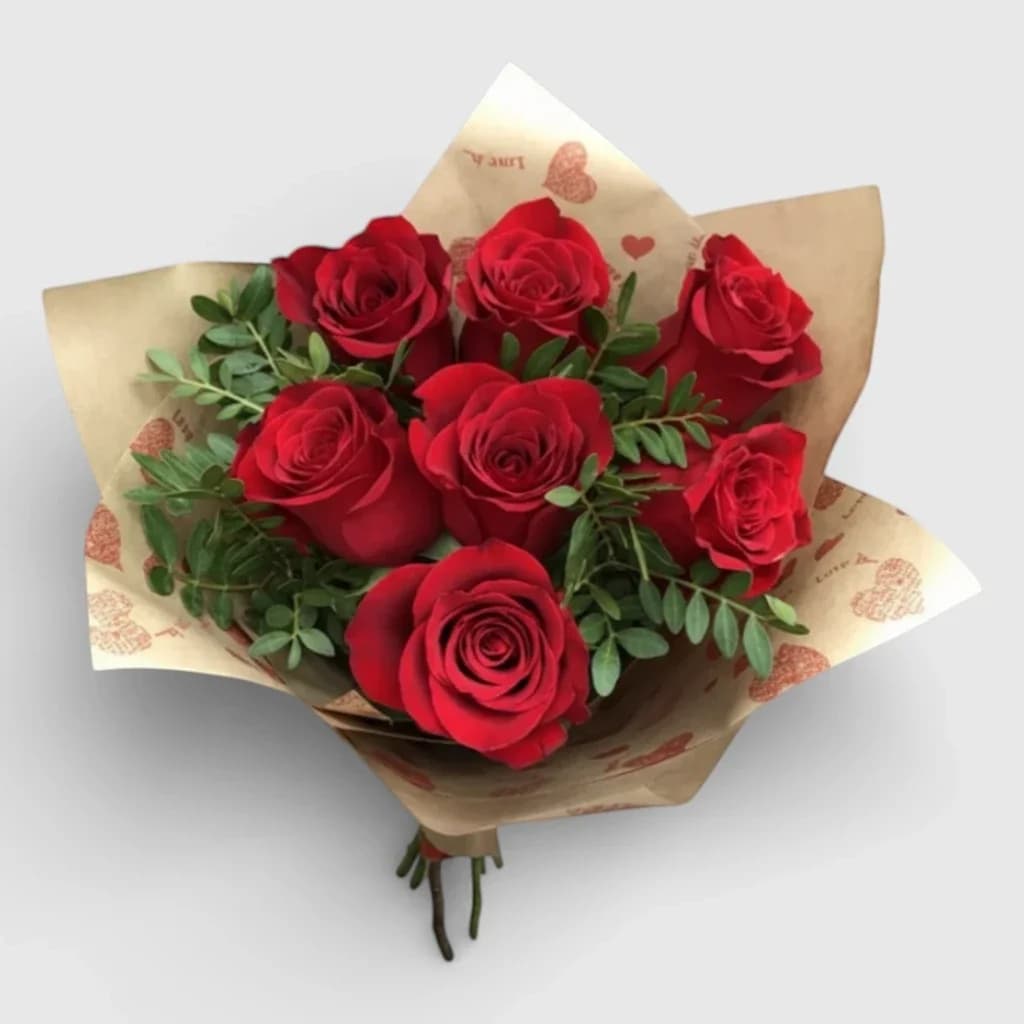 Bouquet of 7 red roses