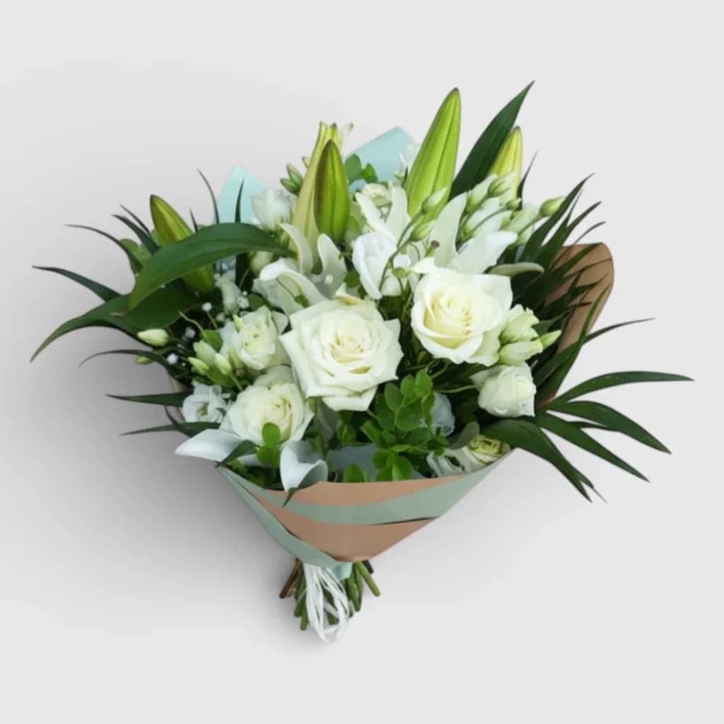 Bouquet of flowers "White Roses & Lilies"
