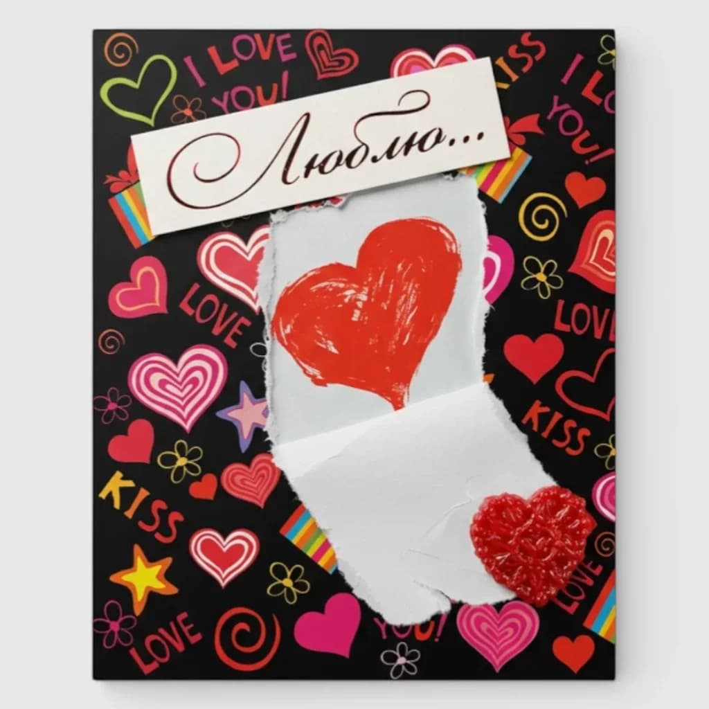 Postcard "Love" №2, handmade