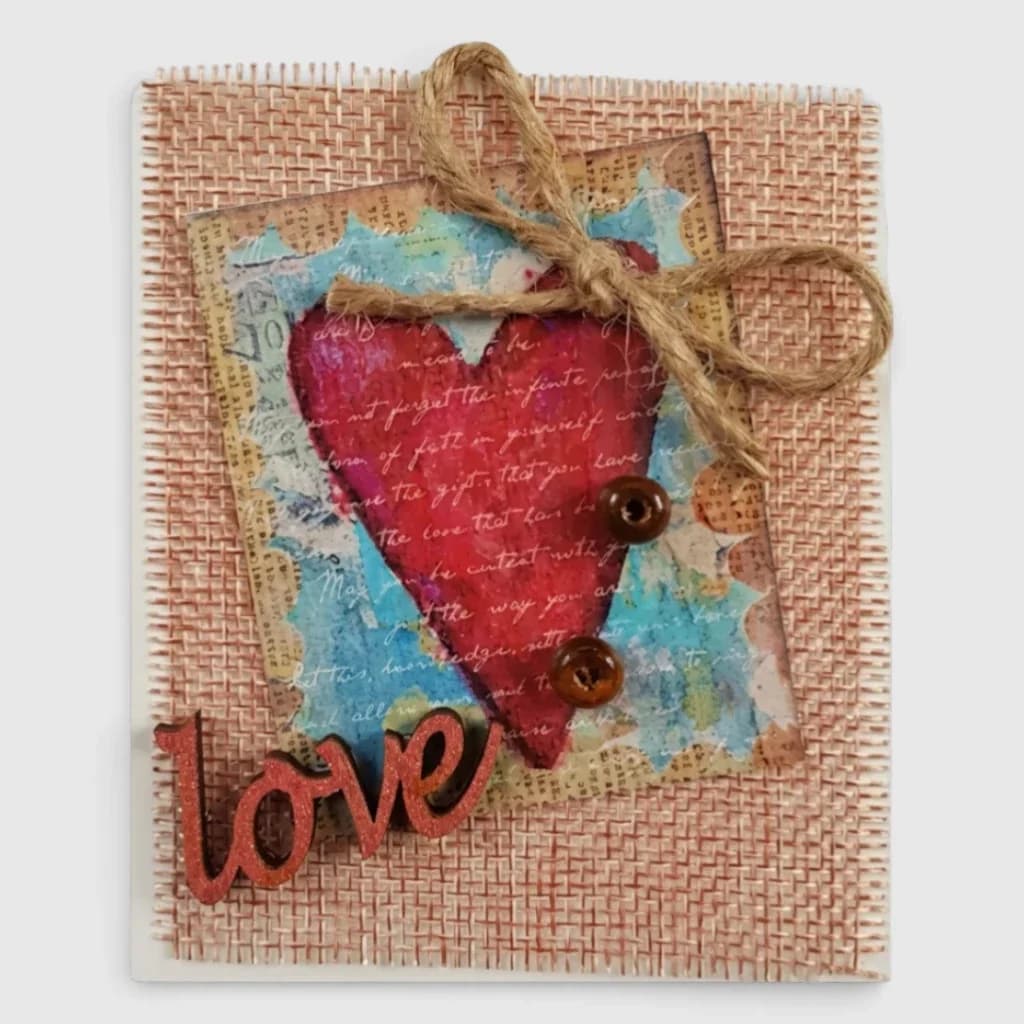 Postcard "Love" №3, handmade