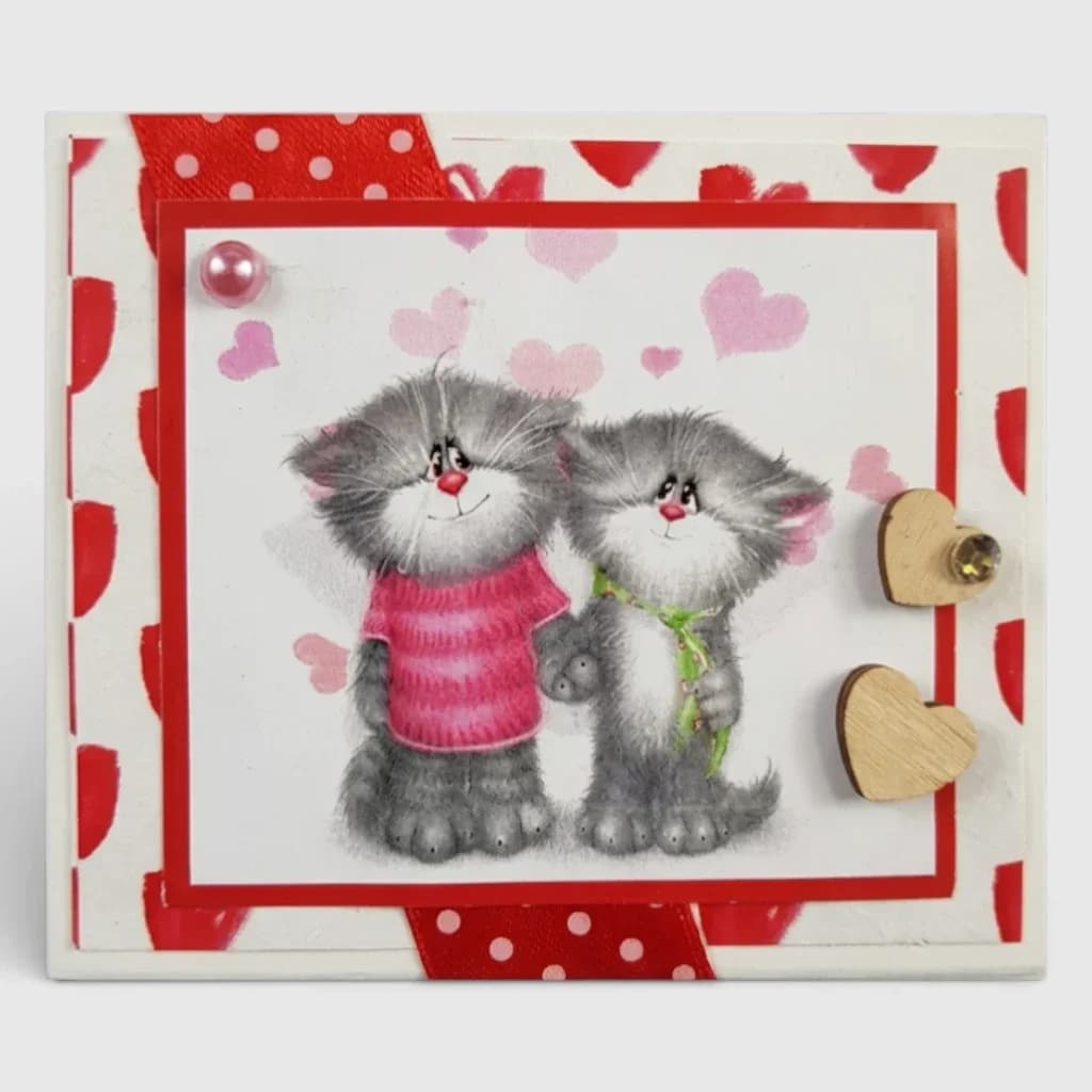 Postcard "Cats in love", handmade